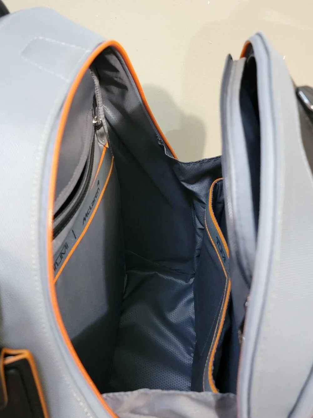 TUMI McLaren Paddock Backpack in Super Grey w/ Dust Bag